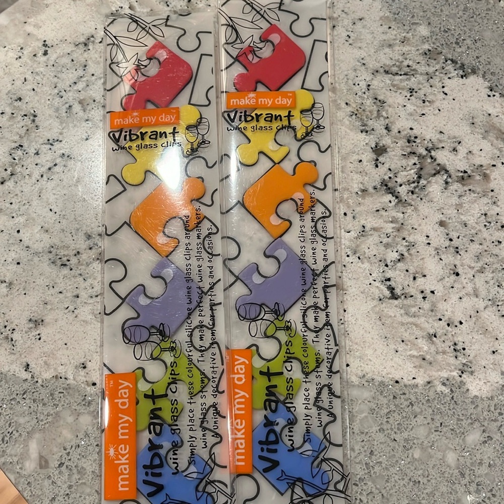 Make My Day Vibrant wine glass clips.